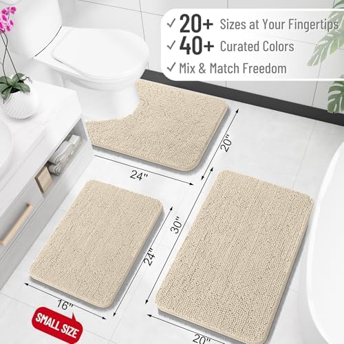 OLANLY Bathroom Runner Rugs 47x17, Extra Soft Absorbent Chenille Bath Rugs - Image 2