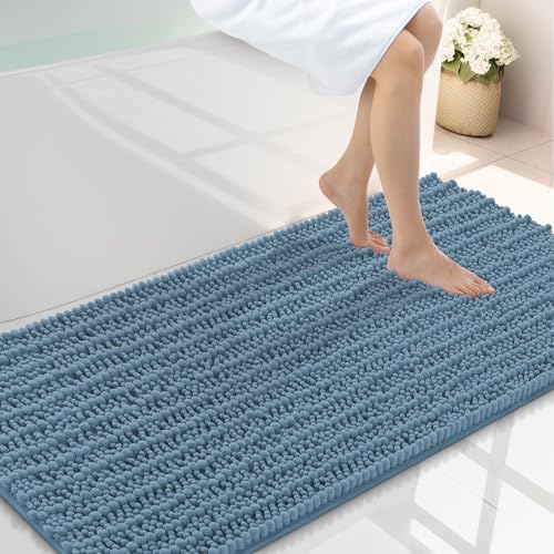 Smiry Bathroom Rugs 40X24, Extra Soft Rubber Backing Chenille Bath Mats by Smiry