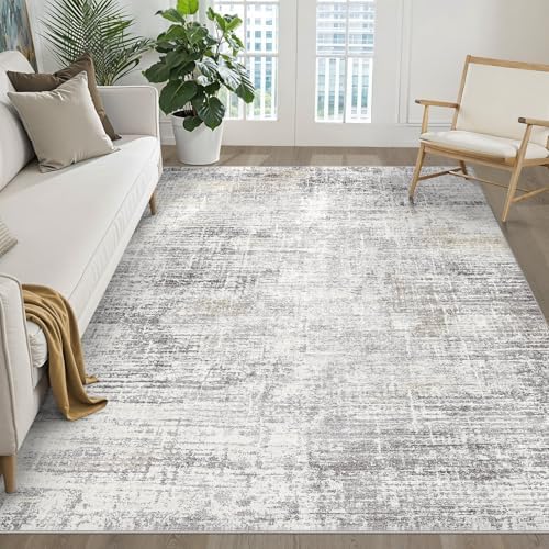 LOONGRUG 6x8 Area Rug Washable Neutral Modern Living Room Rug Gray Beige by LOONGRUG