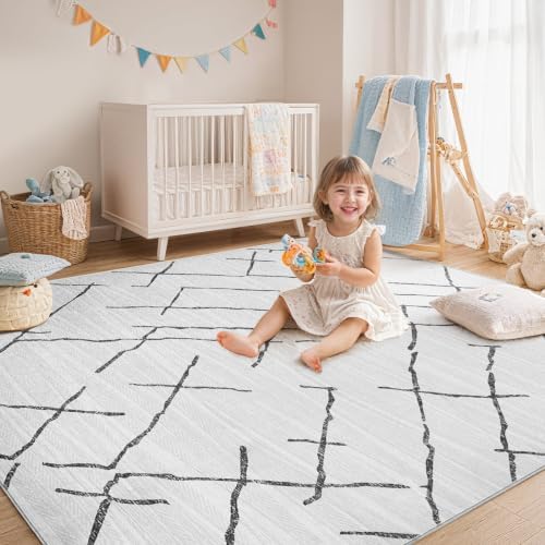 kakania Washable 7x9 Area Rug for Living Room: Boho Geometry Home Decor - Image 7