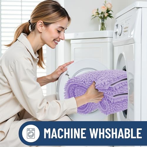 Smiry Bathroom Rugs 47X24, Luxury Chenille Extra Soft Absorbent Bath Mat - Image 6