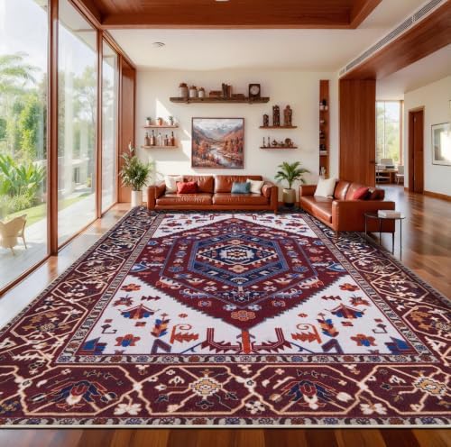 SERISSA 9x12 Washable Non Slip Boho Area Rug for Living Room by SERISSAHomeDecorCollection