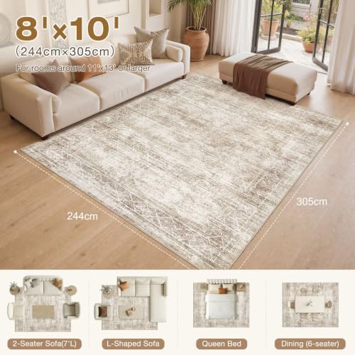 cotiled Boho 8x10 Area Rugs for Living Room: Large Moroccan Washable Rug - Image 6