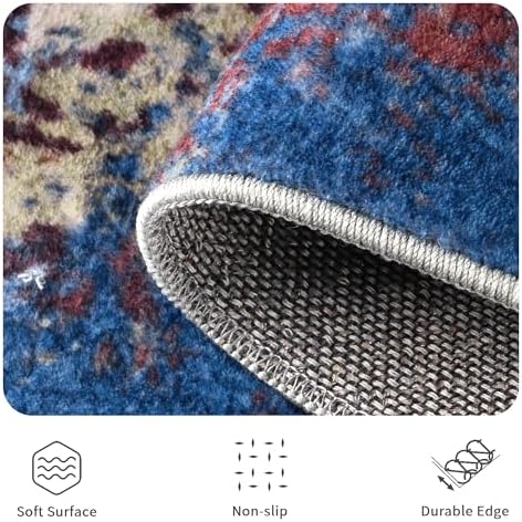 8x10 Rugs for Living Room - Modern Abstract Washable Rug, Ultra Soft Non Slip Low Pile Large Rugs, Floor Carpet for Bedroom Dining Room Office Laundry Nursery Home(Multi-Colorful) - Image 5