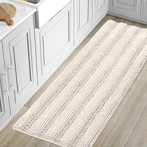 H.VERSAILTEX Bathroom Rugs Bath Mat Runner Rug Non Slip Kitchen Rug Extra Long Bath Rug Runners Oversized 59" x 20" Absorbent Washable Dry Fast Plush Area Rug for Bathroom/Bedroom - Ivory by HVERSAILTEX