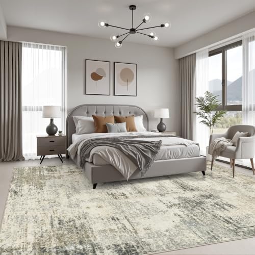 8x10 Area Rug Living Room: Modern Washable Soft Carpet Ash Brown - Image 3
