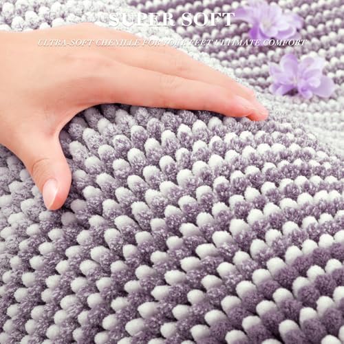 BSICPRO Bathroom Rugs Sets 2 Piece, Non Slip Bath Mats, Lavender Purple - Image 4
