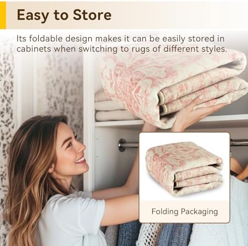 RELEANY Washable Area Rug, 8'x10', Pink/Light Vintage Pink - Image 6