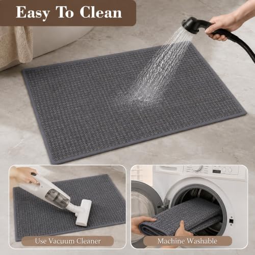Ultra Thin Bath Mat, Thin Bathroom Rugs Fit Under Door, Non Slip Floor Mat - Image 7