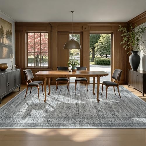 8x10 Area Rugs for Living Room Bedroom, Washable Vintage Boho Grey - Image 5