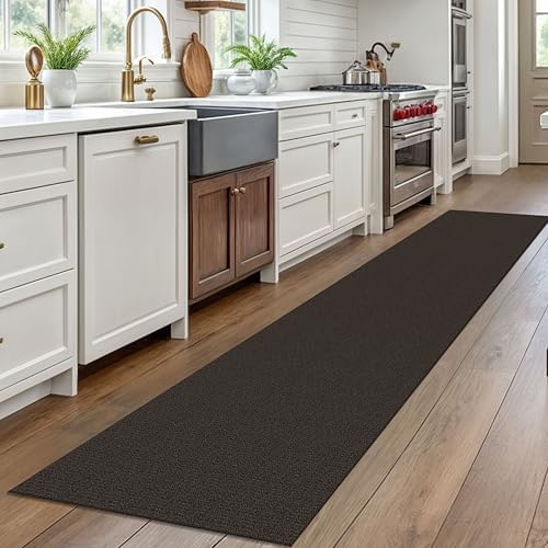 EARTHALL Washable Runner Rug, Non Slip Hallway Rug, 2x10 Ft, Taupe/Coffee - Image 5