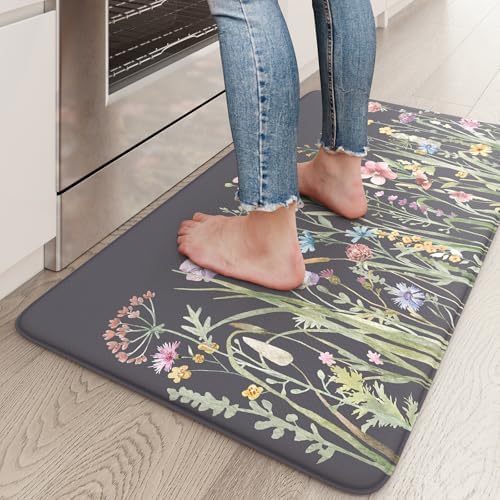 KIMODE Anti Fatigue Kitchen Mat for Floor, 17.3"x29" Farmhouse Kitchen Rug by StayinComfortCookwithJoy