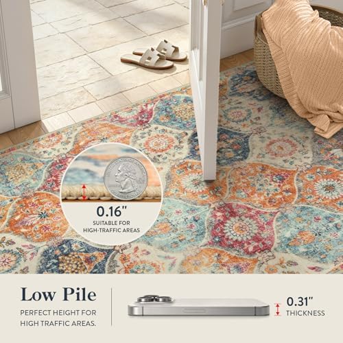 Lahome Moroccan Washable Circle Rug, Soft Small Round Rug 3ft Non-Slip - Image 3