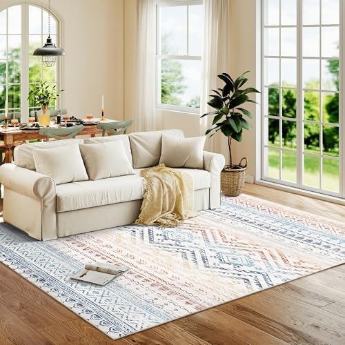 Miukiki 5x7 Washable Area Rug for Living Room, Soft Non Slip Rug Multi - Image 7