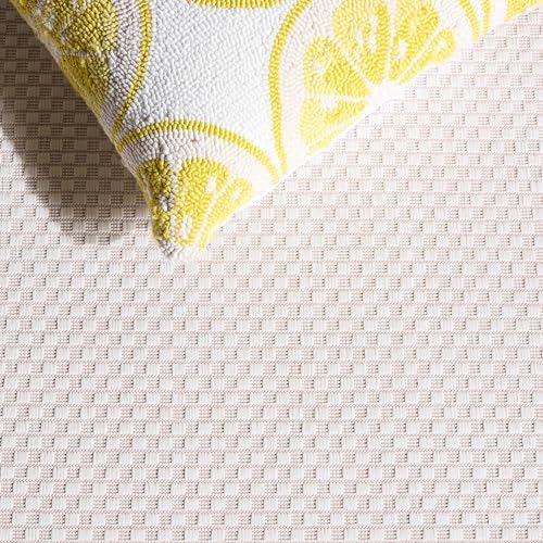 SAFAVIEH Washable Rug Outdoor Courtyard Collection - 5'3" x 7'7", Ivory & Pink, Non-Shedding & Easy to Clean, Ideal for Patio, Backyard, Mudroom (CY8475-56212) - Image 4