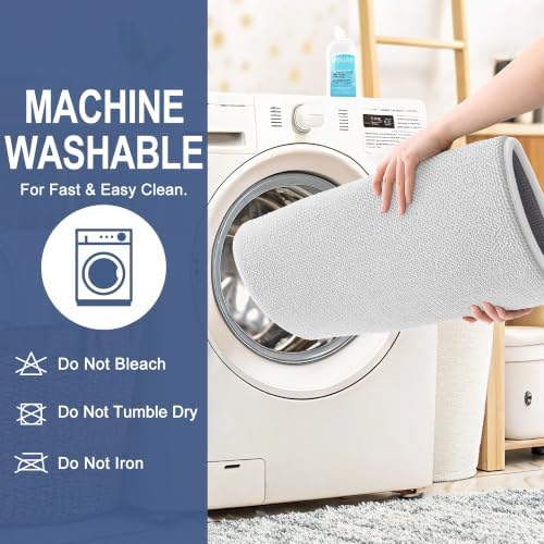 OLANLY Memory Foam Bathroom Runner Rugs 70x24, Absorbent Long Mat, White - Image 6
