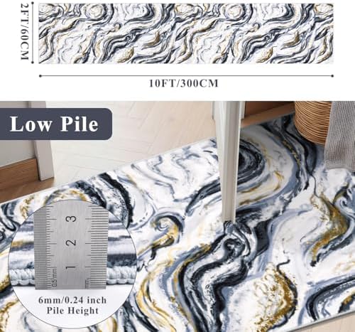 Yamaziot 2x10 Washable Modern Abstract Runner Rug Non-Slip for Hallways - Image 5