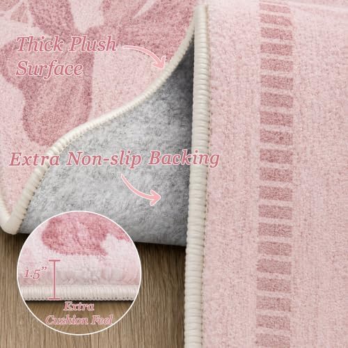 Soft Thick 5x7 Pink Area Rugs for Living Room - Image 4