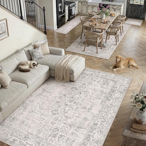 PureCozy Gray Runner Rug 2x6 Vintage Floral - Image 5