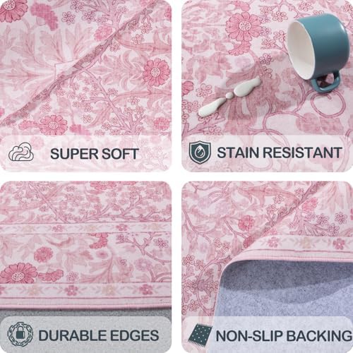 Area Rug for Living Room 10x12 Washable Soft Carpet (Pink) - Image 6