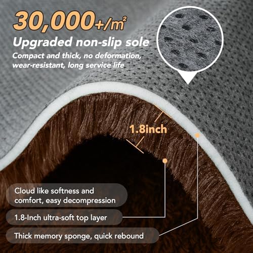 10x12 Tie-Dyed Brown Living Room Rug - Shag Modern Luxury Carpet - Image 5