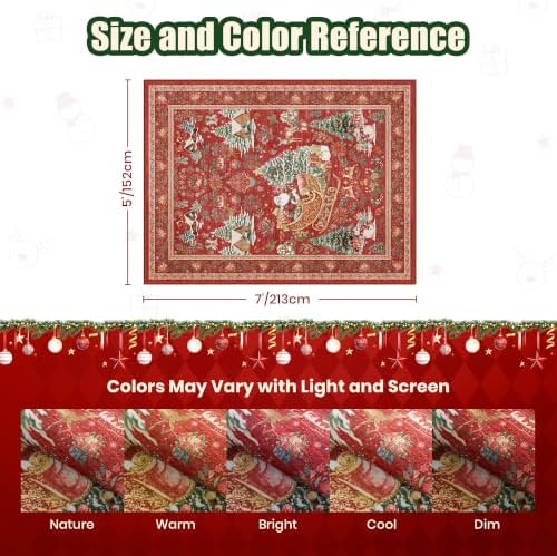 zesthome Christmas Area Rug 5x7, Washable Rugs for Living Room (5'x7', Red) - Image 2