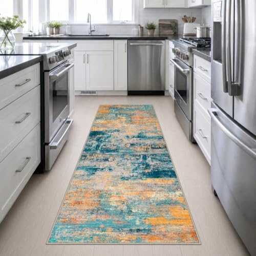 3x10 Washable Runner Rug：Modern Abstract Soft Carpet Rosy Haze - Image 5