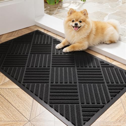Front Door Mat 29.5x17, Heavy Duty Non-Slip Indoor Outdoor Doormat by EZ2LIVE