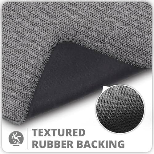 Bosap Bath Mat Set 2 Pieces,Ultra Thin Bathroom Rugs,Rubber Toilet Rugs - Image 4