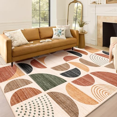 MUJOO 5x7 Area Rugs Washable,Boho Rugs Non Slip Modern Abstract Large - Image 3