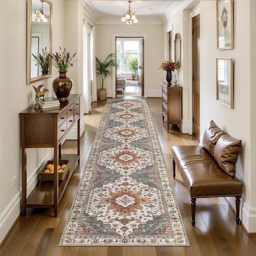 Tangsoo Oriental 2.6x12 Hallway Runner Rugs Washable Runner Rug Non Slip by Tangsoo