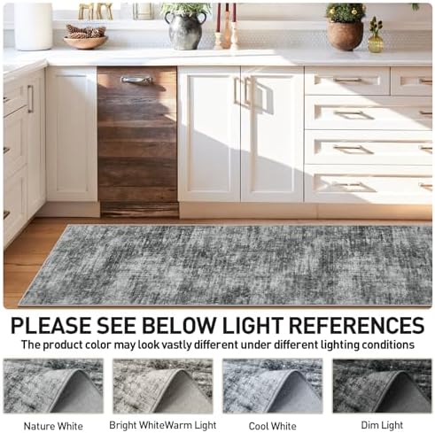 2'6''x8' Runner Rugs Washable Rug: Modern Abstract Hallway Black Carpet - Image 4