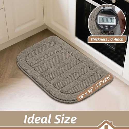 BEQHAUSE 2-Pack 30x18 in Kitchen Rugs Non Slip Washable Sink Rug Set, Beige - Image 3