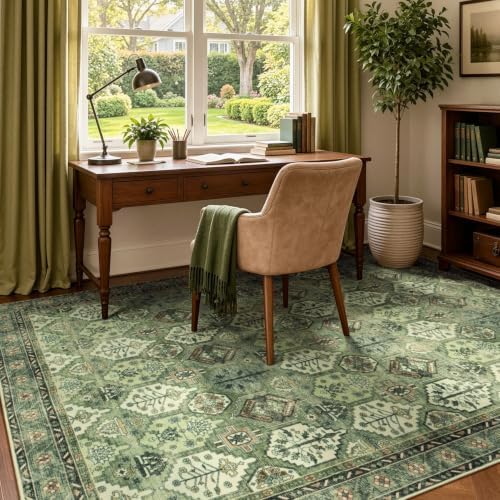 Lofus 5x7 Area Rugs for Living Room Bedroom, Vintage Distressed Light Green - Image 3