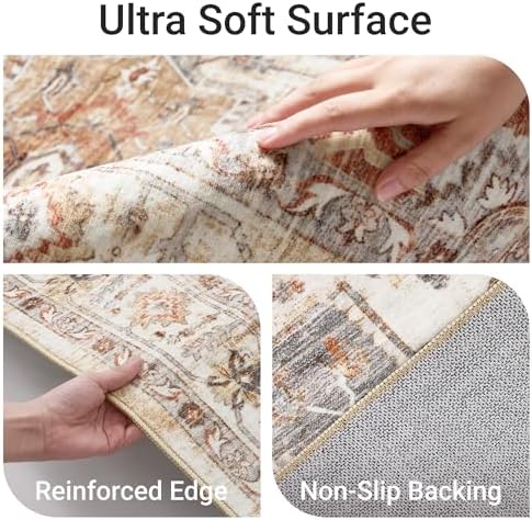 befbee Washable 5x7 Area Rug Non Slip Stain Resistant Rug for Living Room - Image 3