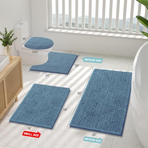 Smiry Bathroom Rugs 96X24, Luxury Chenille Extra Soft Absorbent Bath Mat - Image 2