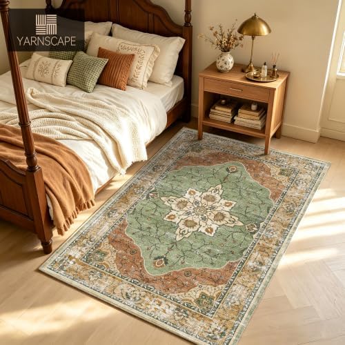 YARNSCAPE 3' x 5' Machine Washable Area Rug, Non-Slip Low-Pile Carpet - Image 2