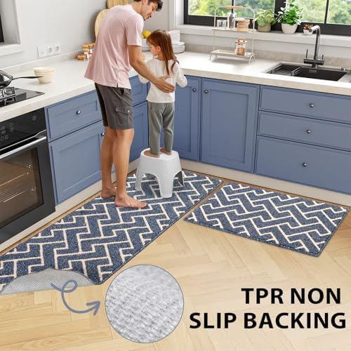 hicorfe Kitchen Runner Rug,20"x48"+20"x32" Kitchen Set,Non-Slip Kitchen Mat - Image 4