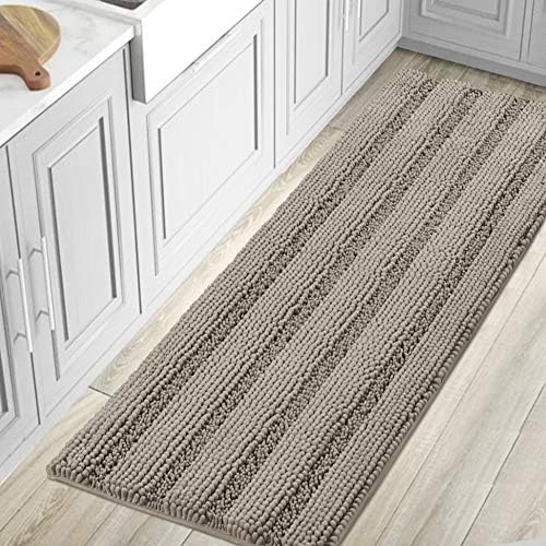 H.VERSAILTEX Bathroom Rugs Bath Mat Runner Rug Non Slip Kitchen Rug Extra Long Bath Rug Runners Oversized 59" x 20" Absorbent Washable Dry Fast Plush Area Rug for Bathroom/Bedroom - Taupe by HVERSAILTEX