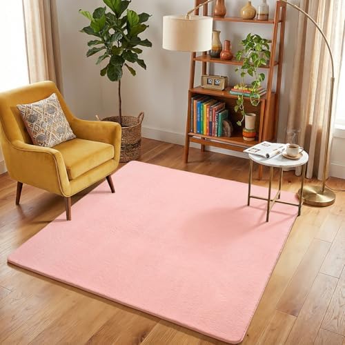 Amearea 4x4 Square Area Rugs for Bedroom Living Room, Pink Memory Foam Rug - Image 6