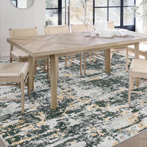 Area Rugs 6x9 Living Room: Washable Rug Modern Abstract Large Rugs Soft Non Slip Neutral Rug Stain Resistant Indoor Carpet for Bedroom Kitchen Dining Room Nursery Home Rugs(Black Grey Gold,6'x9') - Image 4