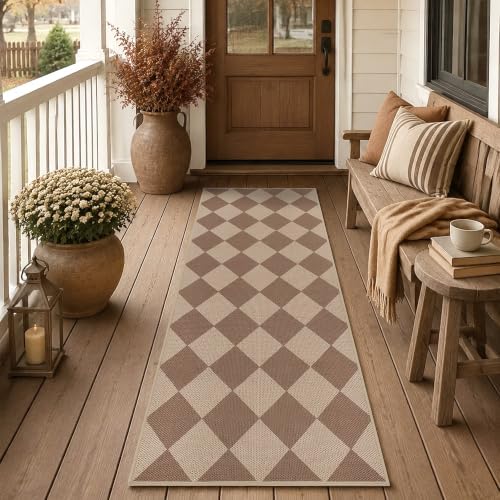 Easy Jute Kitchen Runner 2x6 Kitchen Runner Rug Washable Non Slip Outdoor Rug for Entryway Farmhouse Neutral Low Pile Carpet for Hallyway Proch Doorway by Zeeinx