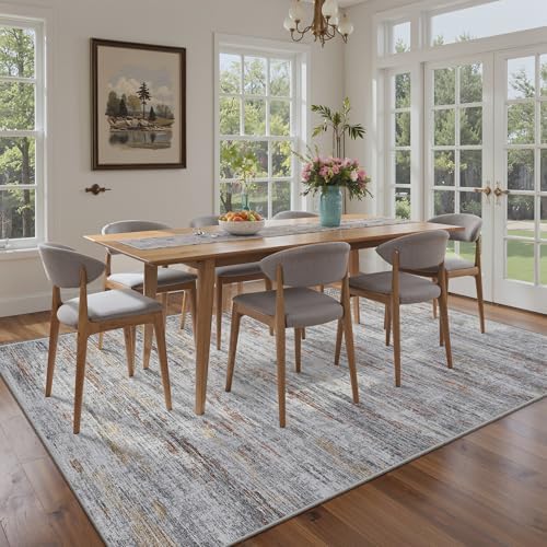 4x6 Rug - Stain Resistant Abstract Washable Rugs, Anti Slip Area Rugs for Living Room,Modern Low Pile Carpet with Rubber Backing Home Decor Small Area Rug - Image 6