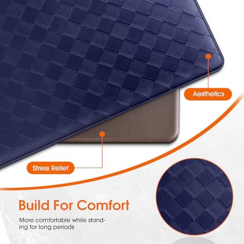 TranquilRelax Kitchen Mats, Cushioned Mats with Extra-Long Runner, Blue - Image 6