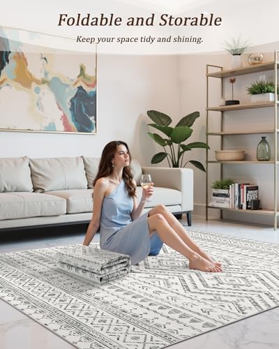 Miukiki 10x14 Area Rugs for Living Room Non Slip Washable Rug Grey - Image 6