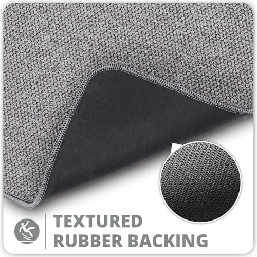 Bosap Toilet Rugs U Shaped Bathroom Rug,Machine Washable Non Slip Quick Dry Super Absorbent Ultra Thin Toilet Mats for Bathroom Toilet.Grey,1'8"x2'(20x24inch) - Image 4