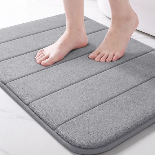 Yimobra Memory Foam Bath Mat, Super Soft & Absorbent Bathroom Rug, Grey by Yimobra