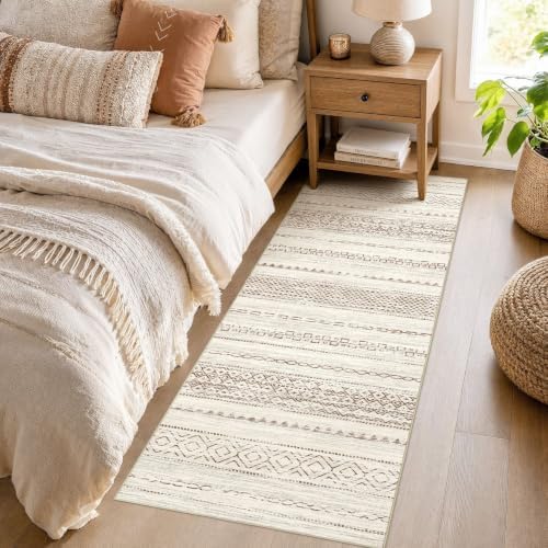 Nakagishi Boho 2x6 Runner Rug Machine Washable Rugs Non Slip Brown - Image 2