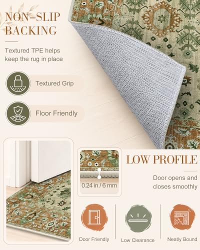 OLANLY 3x5 Washable Accent Rug, Soft Non Slip Carpet for Entryway Bedside - Image 7