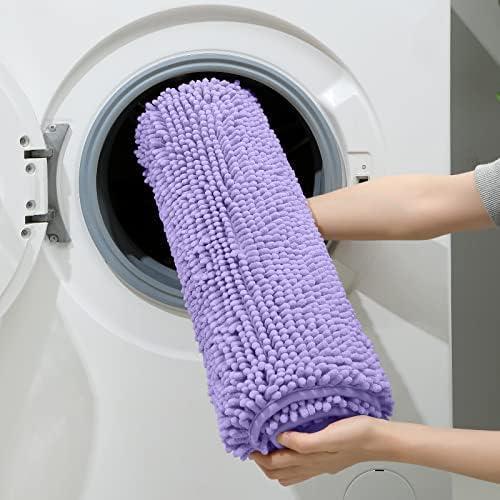 HOMEIDEAS Bathroom Rugs Set of 3, Super Soft Absorbent Chenille Bath Rugs - Image 6